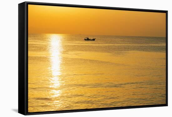 Sunrise in Kagoshima Bay, Kagoshima, Kyushu, Japan, Asia-Christian Kober-Framed Stretched Canvas