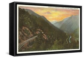 Sunrise in Nantahala Gorge, Western North Carolina-null-Framed Stretched Canvas