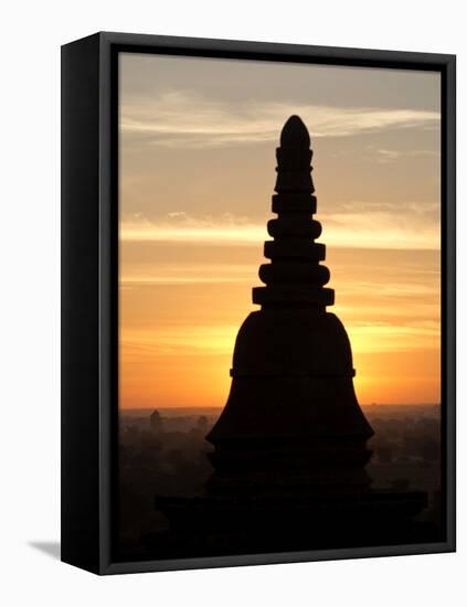 Sunrise in the Buddhist Temples of Bagan (Pagan), Myanmar (Burma)-Julio Etchart-Framed Stretched Canvas