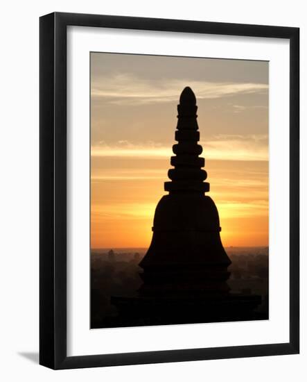 Sunrise in the Buddhist Temples of Bagan (Pagan), Myanmar (Burma)-Julio Etchart-Framed Photographic Print