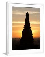 Sunrise in the Buddhist Temples of Bagan (Pagan), Myanmar (Burma)-Julio Etchart-Framed Photographic Print