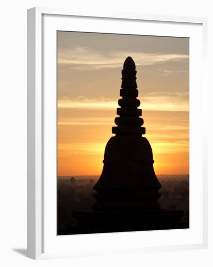 Sunrise in the Buddhist Temples of Bagan (Pagan), Myanmar (Burma)-Julio Etchart-Framed Photographic Print