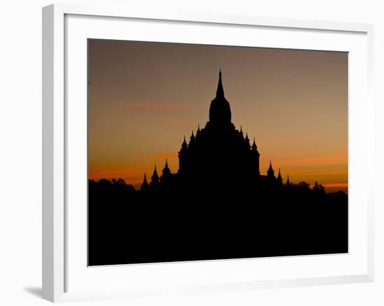 Sunrise in the Buddhist Temples of Bagan (Pagan), Myanmar (Burma)-Julio Etchart-Framed Photographic Print