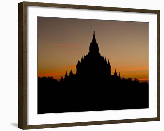 Sunrise in the Buddhist Temples of Bagan (Pagan), Myanmar (Burma)-Julio Etchart-Framed Photographic Print