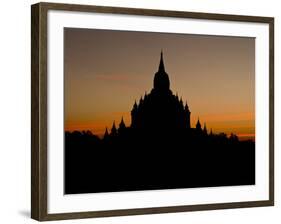 Sunrise in the Buddhist Temples of Bagan (Pagan), Myanmar (Burma)-Julio Etchart-Framed Photographic Print