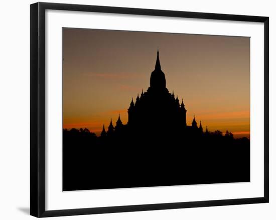 Sunrise in the Buddhist Temples of Bagan (Pagan), Myanmar (Burma)-Julio Etchart-Framed Photographic Print