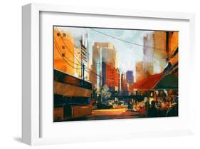 Sunrise in the City-null-Framed Art Print