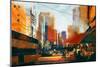 Sunrise in the City-null-Mounted Art Print