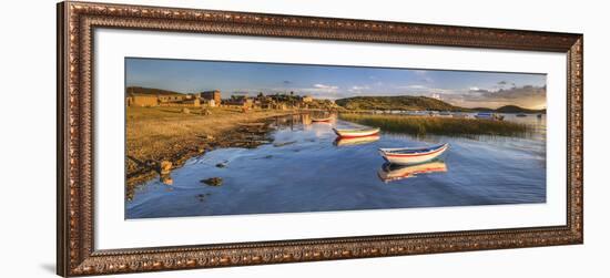 Sunrise in the Harbour at Challapampa Village, Lake Titicaca, Bolivia-Matthew Williams-Ellis-Framed Photographic Print