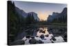 Sunrise in the Merced River, California, Yosemite Valley-Marco Isler-Stretched Canvas