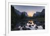 Sunrise in the Merced River, California, Yosemite Valley-Marco Isler-Framed Photographic Print