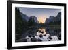 Sunrise in the Merced River, California, Yosemite Valley-Marco Isler-Framed Photographic Print