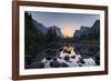 Sunrise in the Merced River, California, Yosemite Valley-Marco Isler-Framed Photographic Print