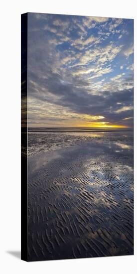 Sunrise in the Mudflat, Close to List (Municipality), Sylt (Island), Schleswig-Holstein, Germany-Rainer Mirau-Stretched Canvas