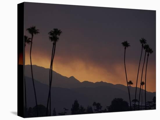 Sunrise in the San Gabriel Mountains Santa Anita 24th, October 2003-null-Stretched Canvas