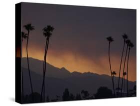 Sunrise in the San Gabriel Mountains Santa Anita 24th, October 2003-null-Stretched Canvas