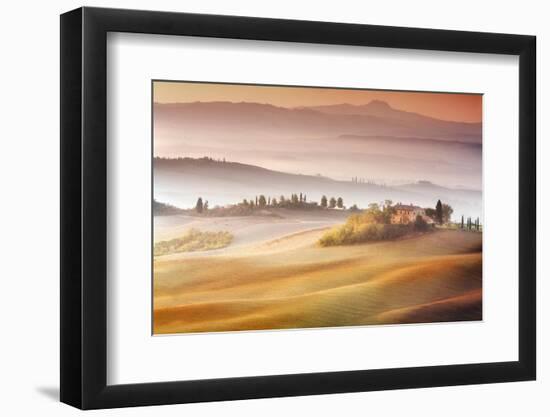 Sunrise in Val d'Orcia-Marcin Sobas-Framed Photographic Print