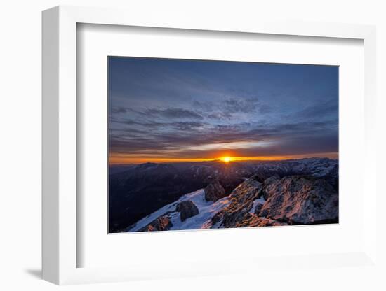 Sunrise in Watzmann with Dachstein Mountain and Steinernes Meer-Stefan Sassenrath-Framed Photographic Print