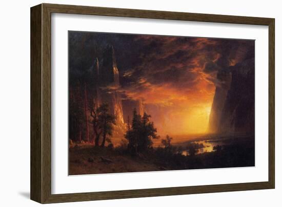 Sunrise in Yosemite Valley-Albert Bierstadt-Framed Art Print