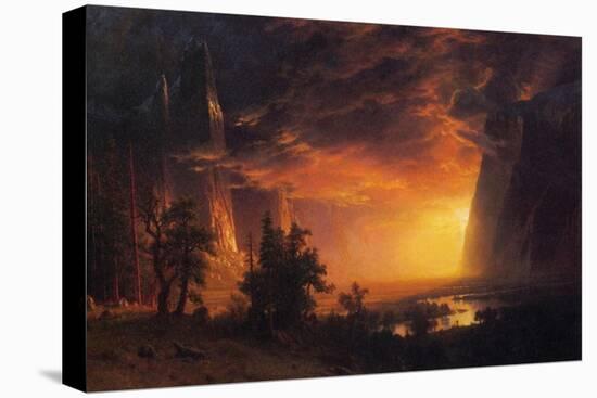 Sunrise in Yosemite Valley-Albert Bierstadt-Stretched Canvas