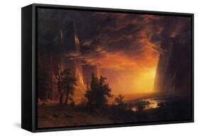 Sunrise in Yosemite Valley-Albert Bierstadt-Framed Stretched Canvas