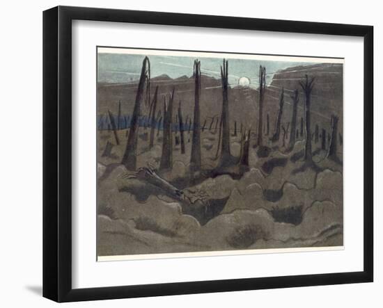 Sunrise, Inverness Copse, from British Artists at the Front, Continuation of the Western Front,…-Paul Nash-Framed Giclee Print