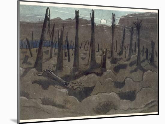 Sunrise, Inverness Copse, from British Artists at the Front, Continuation of the Western Front,…-Paul Nash-Mounted Giclee Print
