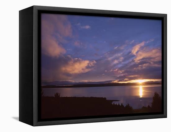 Sunrise, Lake Pukaki, Southern Alps, Canterbury, South Island, New Zealand-Jeremy Bright-Framed Stretched Canvas