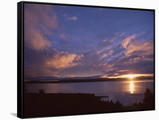 Sunrise, Lake Pukaki, Southern Alps, Canterbury, South Island, New Zealand-Jeremy Bright-Framed Stretched Canvas