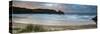 Sunrise Landscape Panorama Three Cliffs Bay in Wales with Dramatic Sky-Veneratio-Stretched Canvas