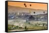 Sunrise Landscape with Hot Air Balloons, Goreme, Cappadocia, Turkey-Stefano Politi Markovina-Framed Stretched Canvas