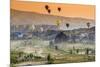Sunrise Landscape with Hot Air Balloons, Goreme, Cappadocia, Turkey-Stefano Politi Markovina-Mounted Photographic Print