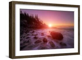 Sunrise Light and The Atlantic Coast, Maine-Vincent James-Framed Photographic Print