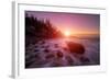 Sunrise Light and The Atlantic Coast, Maine-Vincent James-Framed Photographic Print