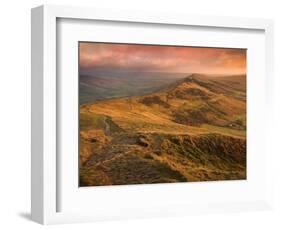 Sunrise Light on the Great Ridge, Hope Valley, Peak District National Park, Derbyshire, England, UK-Ian Egner-Framed Photographic Print