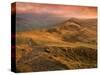 Sunrise Light on the Great Ridge, Hope Valley, Peak District National Park, Derbyshire, England, UK-Ian Egner-Stretched Canvas