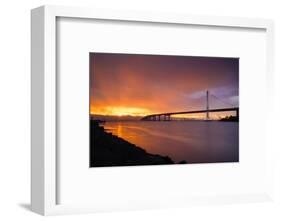 Sunrise Lightning Storm - Oakland Bay Bridge, San Francisco Bay-Vincent James-Framed Photographic Print