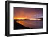 Sunrise Lightning Storm - Oakland Bay Bridge, San Francisco Bay-Vincent James-Framed Photographic Print