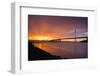 Sunrise Lightning Storm - Oakland Bay Bridge, San Francisco Bay-Vincent James-Framed Photographic Print