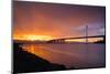 Sunrise Lightning Storm - Oakland Bay Bridge, San Francisco Bay-Vincent James-Mounted Photographic Print