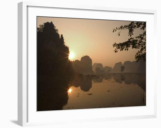 Sunrise, Limestone Mountain Scenery, Tam Coc, Ninh Binh, South of Hanoi, North Vietnam-Christian Kober-Framed Photographic Print