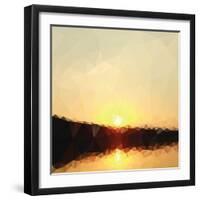 Sunrise Low Poly Effect Abstract Vector Background.-Vinko93-Framed Art Print