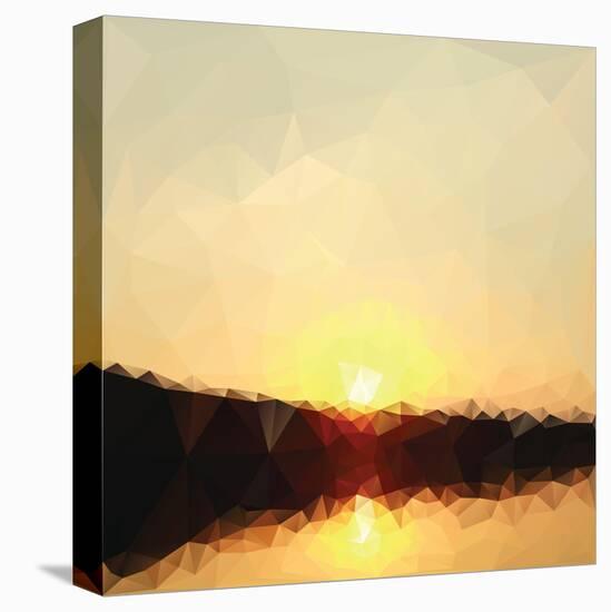 Sunrise Low Poly Effect Abstract Vector Background.-Vinko93-Stretched Canvas