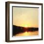 Sunrise Low Poly Effect Abstract Vector Background.-Vinko93-Framed Art Print