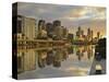 Sunrise, Melbourne Central Business District (Cbd) and Yarra River, Melbourne, Victoria, Australia-Jochen Schlenker-Stretched Canvas