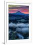 Sunrise Mood and Fire at Mount Hood, Sandy, Oregon, Portland-Vincent James-Framed Photographic Print