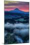 Sunrise Mood and Fire at Mount Hood, Sandy, Oregon, Portland-Vincent James-Mounted Photographic Print