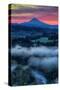 Sunrise Mood and Fire at Mount Hood, Sandy, Oregon, Portland-Vincent James-Stretched Canvas