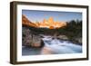 Sunrise Mount Fitz Roy (Cerro Chalten) and Waterfall on Lago De Los Tres Hike, Patagonia, Argentina-Matthew Williams-Ellis-Framed Photographic Print