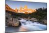 Sunrise Mount Fitz Roy (Cerro Chalten) and Waterfall on Lago De Los Tres Hike, Patagonia, Argentina-Matthew Williams-Ellis-Mounted Photographic Print